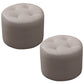 Mid-Century Modern Pouf Ottoman Genuine Leather Upholstered Tufted Round Ottoman Light Gray 2 Piece Set Clearhalo 'furn' 'furn_ottomans_poufs' 'Furniture' 'Living Room Furniture' 'Ottomans & Poufs' 'ottomans_poufs' 6012546
