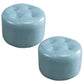 Mid-Century Modern Pouf Ottoman Genuine Leather Upholstered Tufted Round Ottoman Light Blue 2 Piece Set Clearhalo 'furn' 'furn_ottomans_poufs' 'Furniture' 'Living Room Furniture' 'Ottomans & Poufs' 'ottomans_poufs' 6012552
