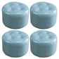 Mid-Century Modern Pouf Ottoman Genuine Leather Upholstered Tufted Round Ottoman Light Blue 4 Piece Set Clearhalo 'furn' 'furn_ottomans_poufs' 'Furniture' 'Living Room Furniture' 'Ottomans & Poufs' 'ottomans_poufs' 6012553