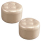 Mid-Century Modern Pouf Ottoman Genuine Leather Upholstered Tufted Round Ottoman Champagne 2 Piece Set Clearhalo 'furn' 'furn_ottomans_poufs' 'Furniture' 'Living Room Furniture' 'Ottomans & Poufs' 'ottomans_poufs' 6012555