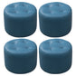 Mid-Century Modern Pouf Ottoman Genuine Leather Upholstered Tufted Round Ottoman Peacock Blue 4 Piece Set Clearhalo 'furn' 'furn_ottomans_poufs' 'Furniture' 'Living Room Furniture' 'Ottomans & Poufs' 'ottomans_poufs' 6012559