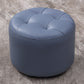 Mid-Century Modern Pouf Ottoman Genuine Leather Upholstered Tufted Round Ottoman Royal Blue 1 Piece Clearhalo 'furn' 'furn_ottomans_poufs' 'Furniture' 'Living Room Furniture' 'Ottomans & Poufs' 'ottomans_poufs' 6012560
