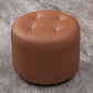 Mid-Century Modern Pouf Ottoman Genuine Leather Upholstered Tufted Round Ottoman Dark Brown 1 Piece Clearhalo 'furn' 'furn_ottomans_poufs' 'Furniture' 'Living Room Furniture' 'Ottomans & Poufs' 'ottomans_poufs' 6012563