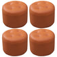 Mid-Century Modern Pouf Ottoman Genuine Leather Upholstered Tufted Round Ottoman Orange 4 Piece Set Clearhalo 'furn' 'furn_ottomans_poufs' 'Furniture' 'Living Room Furniture' 'Ottomans & Poufs' 'ottomans_poufs' 6012568