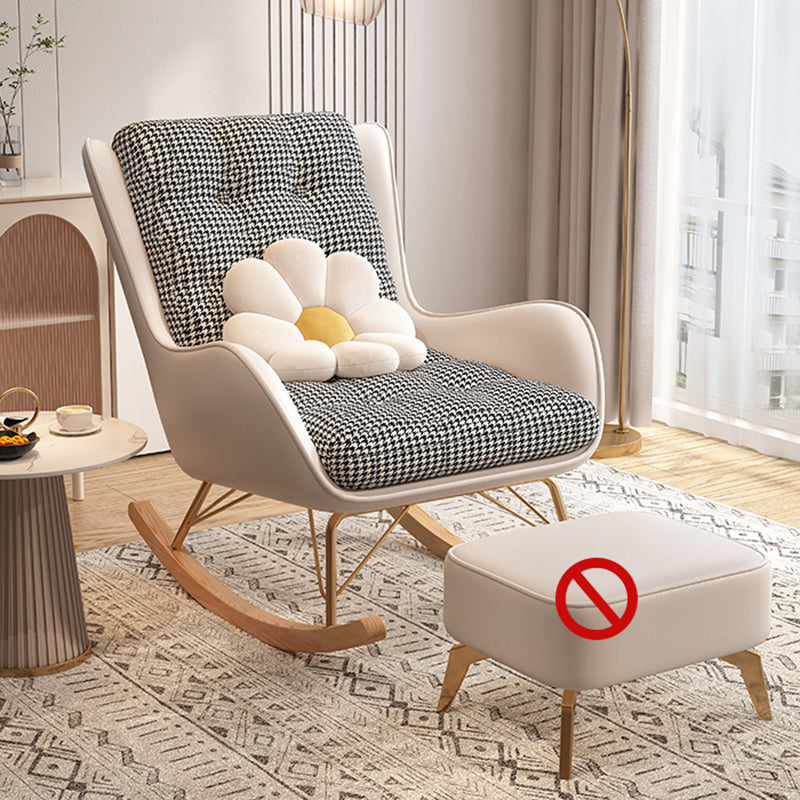 Chaise à bascule moderne coussins touffés rembourrés avec planeur de jambes légères