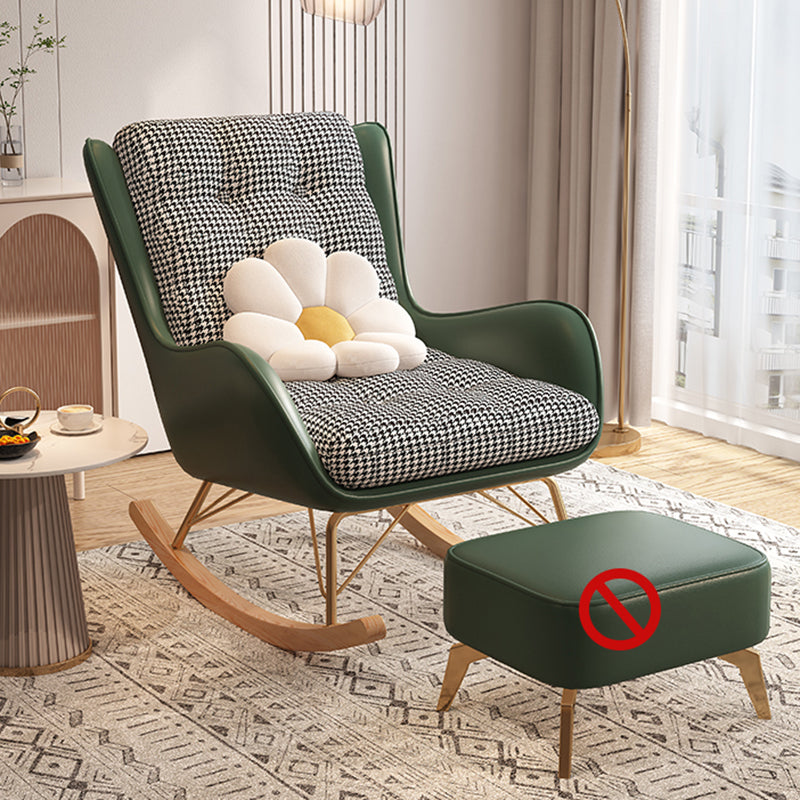Chaise à bascule moderne coussins touffés rembourrés avec planeur de jambes légères
