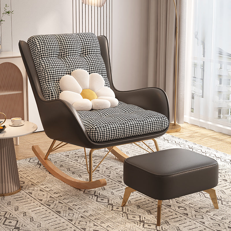 Chaise à bascule moderne coussins touffés rembourrés avec planeur de jambes légères