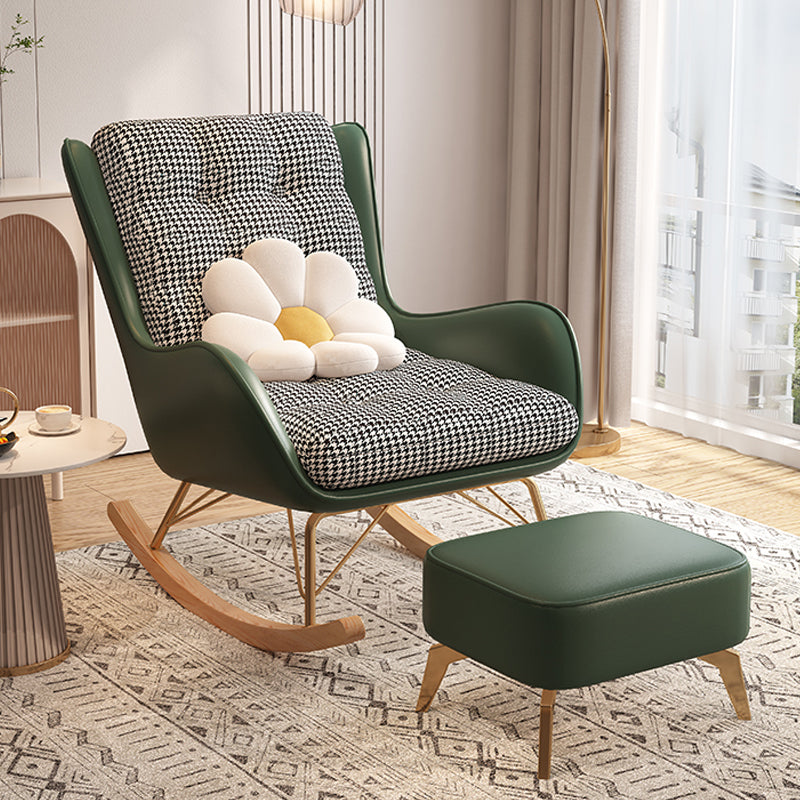 Chaise à bascule moderne coussins touffés rembourrés avec planeur de jambes légères