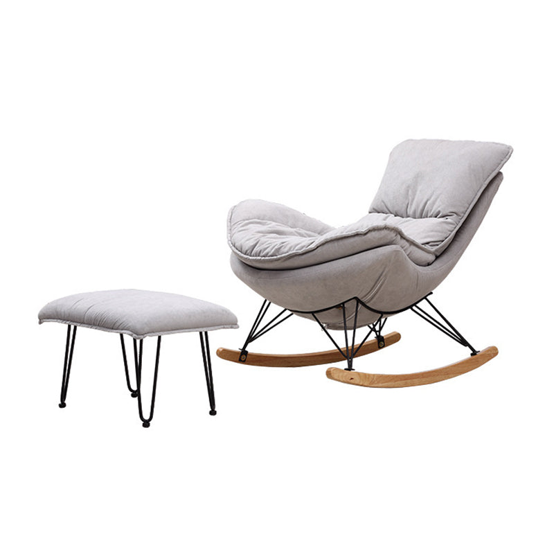 Chaise de rocker de style moderne à fuseau de fuseau de fuseau chaise de culbuteur avec ottoman