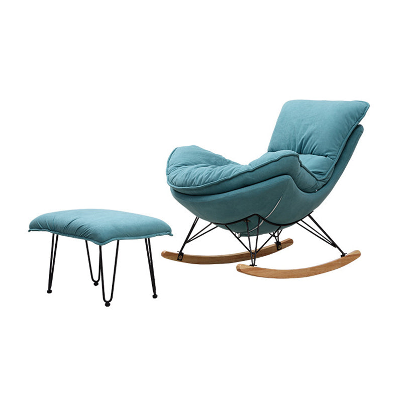 Chaise de rocker de style moderne à fuseau de fuseau de fuseau chaise de culbuteur avec ottoman