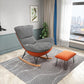 Chaise de rocker de style moderne à fuseau de fuseau de fuseau chaise de culbuteur avec ottoman