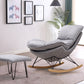 Chaise de rocker de style moderne à fuseau de fuseau de fuseau chaise de culbuteur avec ottoman