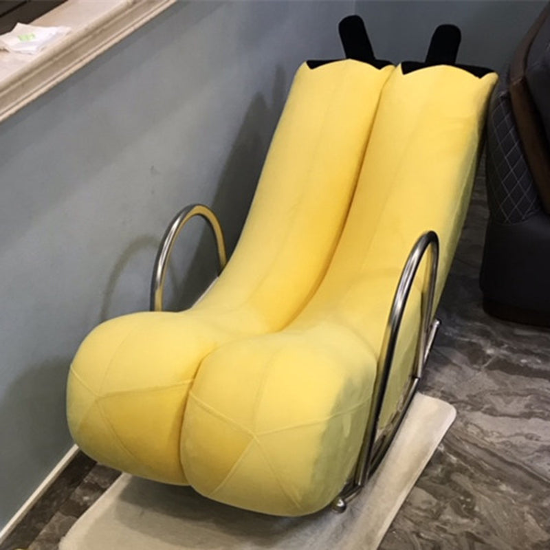 Upholstered Pure Color Rocking Chair Removable Cushions Rocker Chair for Drawing Room Yellow Clearhalo 'Chairs & Seating' 'furn' 'furn_rocking_chairs' 'Furniture' 'Living Room Furniture' 'Rocking Chairs' 'rocking_chairs' 6012783