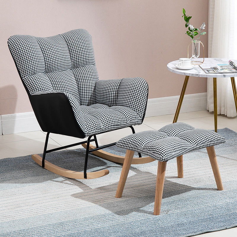 Chaise à bascule de tissu panneau de couleur contemporain coussin tufted chaise de culbuteur avec ottoman