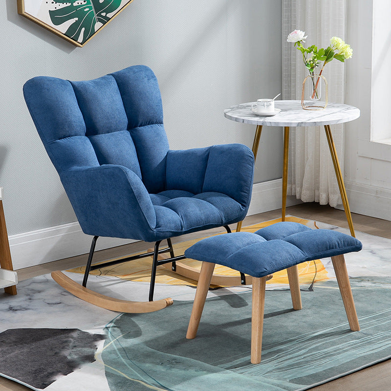 Chaise à bascule de tissu panneau de couleur contemporain coussin tufted chaise de culbuteur avec ottoman