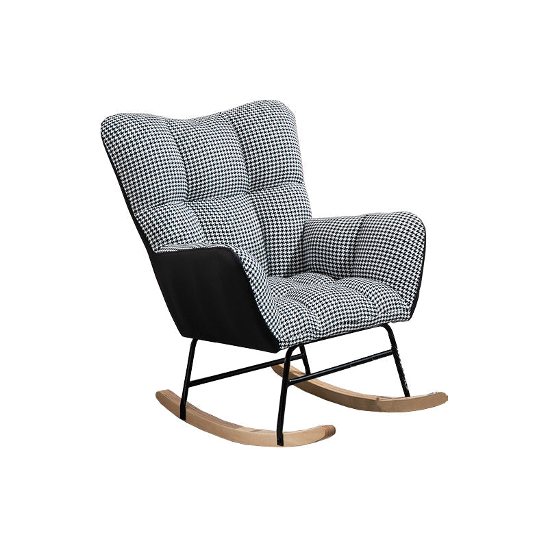 Chaise à bascule de tissu panneau de couleur contemporain coussin tufted chaise de culbuteur avec ottoman