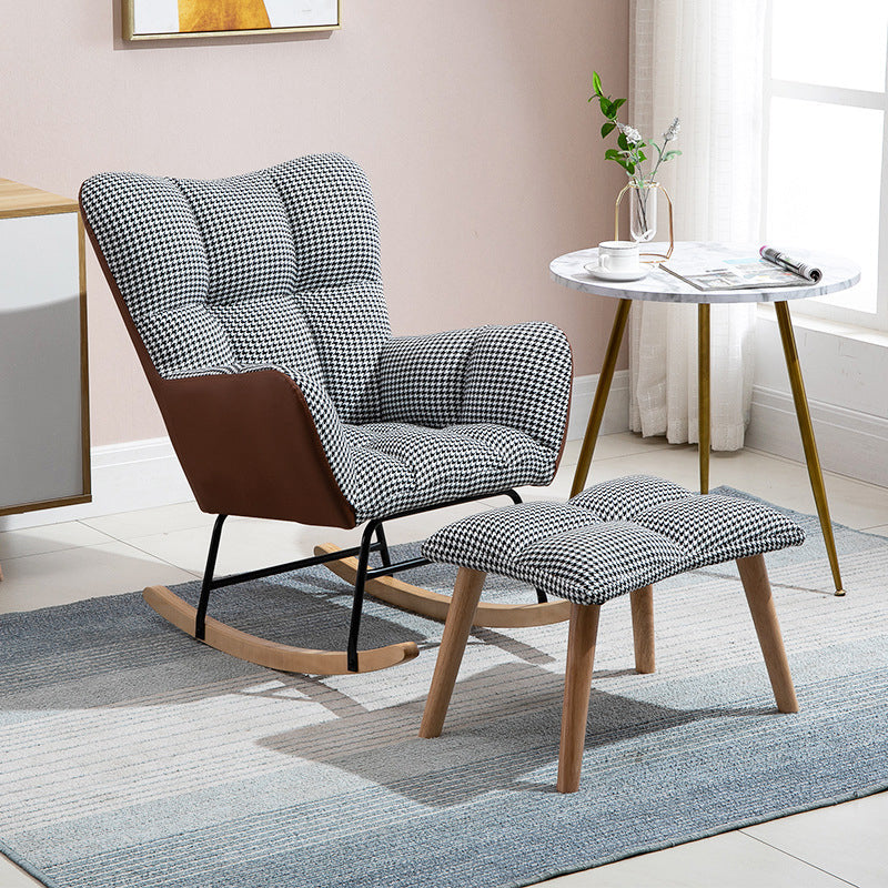 Chaise à bascule de tissu panneau de couleur contemporain coussin tufted chaise de culbuteur avec ottoman