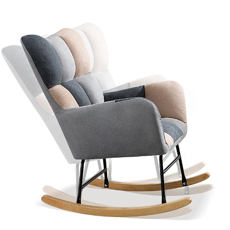 Chaise à bascule de tissu panneau de couleur contemporain coussin tufted chaise de culbuteur avec ottoman