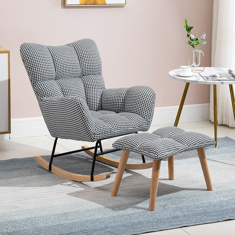 Chaise à bascule de tissu panneau de couleur contemporain coussin tufted chaise de culbuteur avec ottoman