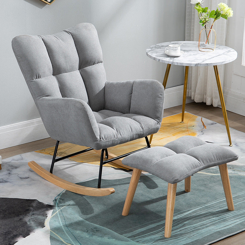 Chaise à bascule de tissu panneau de couleur contemporain coussin tufted chaise de culbuteur avec ottoman