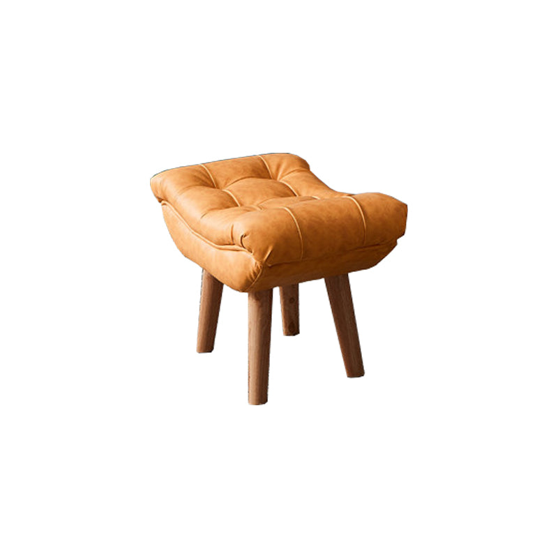 Chaise de culbuteur de salon solide coussin tufted chaise à bascule en cuir avec ottoman