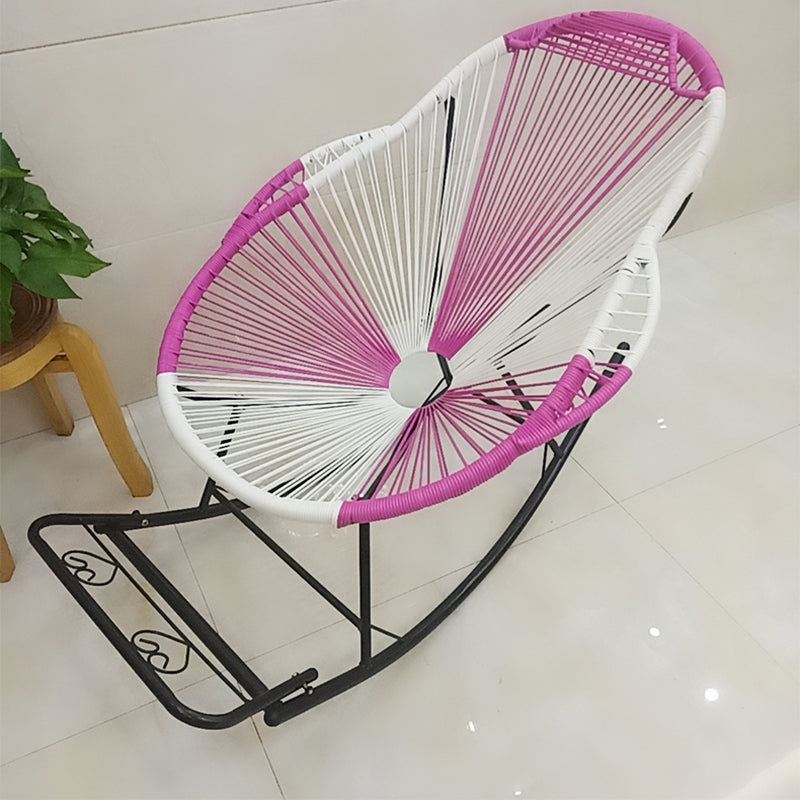 Contemporary Rocking Chair Rattan Wing Chair Back Solid Color Indoor Rocking Chair Red Clearhalo 'Chairs & Seating' 'furn' 'furn_rocking_chairs' 'Furniture' 'Living Room Furniture' 'Rocking Chairs' 'rocking_chairs' 6012987