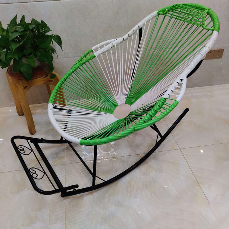 Contemporary Rocking Chair Rattan Wing Chair Back Solid Color Indoor Rocking Chair Green Clearhalo 'Chairs & Seating' 'furn' 'furn_rocking_chairs' 'Furniture' 'Living Room Furniture' 'Rocking Chairs' 'rocking_chairs' 6012995