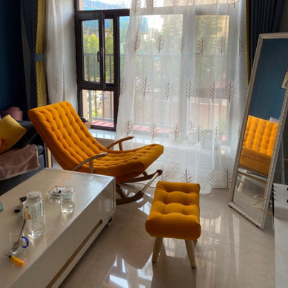 Leder -Schaukelstuhl einfache zeitgenössische Tufted -Kissen Schaukelstuhl mit Osmanisch