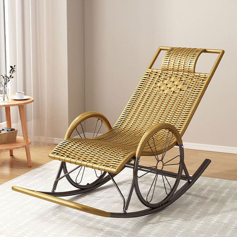 Modern Wicker Rocking Chair Brown Water Resistant Rocker for Living Room Clearhalo 'Chairs & Seating' 'furn' 'furn_rocking_chairs' 'Furniture' 'Living Room Furniture' 'Rocking Chairs' 'rocking_chairs' 6013058