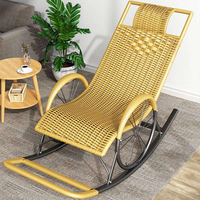 Modern Wicker Rocking Chair Brown Water Resistant Rocker for Living Room Clearhalo 'Chairs & Seating' 'furn' 'furn_rocking_chairs' 'Furniture' 'Living Room Furniture' 'Rocking Chairs' 'rocking_chairs' 6013071