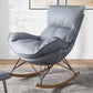 Modern Solid Color Rocking Chair Water Resistant Faux Leather with Cushions Grey Clearhalo 'Chairs & Seating' 'furn' 'furn_rocking_chairs' 'Furniture' 'Living Room Furniture' 'Rocking Chairs' 'rocking_chairs' 6013117