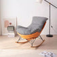 Modern Solid Color Rocking Chair Water Resistant Faux Leather with Cushions Orange Black Clearhalo 'Chairs & Seating' 'furn' 'furn_rocking_chairs' 'Furniture' 'Living Room Furniture' 'Rocking Chairs' 'rocking_chairs' 6013121