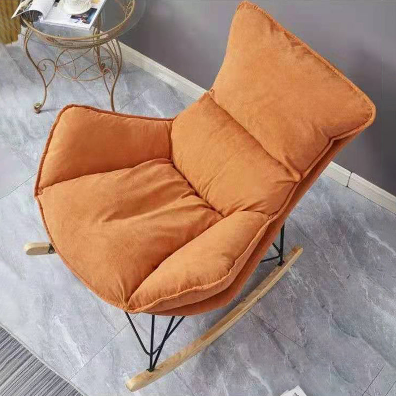 Modern Solid Color Rocking Chair Water Resistant Faux Leather with Cushions Clearhalo 'Chairs & Seating' 'furn' 'furn_rocking_chairs' 'Furniture' 'Living Room Furniture' 'Rocking Chairs' 'rocking_chairs' 6013127