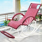 Modern Spindle Rattan Rocking Chair Metal Frame Wheel Handrail Design Rocker Chair Purple Clearhalo 'Chairs & Seating' 'furn' 'furn_rocking_chairs' 'Furniture' 'Living Room Furniture' 'Rocking Chairs' 'rocking_chairs' 6013130