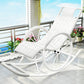 Modern Spindle Rattan Rocking Chair Metal Frame Wheel Handrail Design Rocker Chair White Clearhalo 'Chairs & Seating' 'furn' 'furn_rocking_chairs' 'Furniture' 'Living Room Furniture' 'Rocking Chairs' 'rocking_chairs' 6013131
