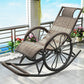 Modern Spindle Rattan Rocking Chair Metal Frame Wheel Handrail Design Rocker Chair Gray-White Clearhalo 'Chairs & Seating' 'furn' 'furn_rocking_chairs' 'Furniture' 'Living Room Furniture' 'Rocking Chairs' 'rocking_chairs' 6013138