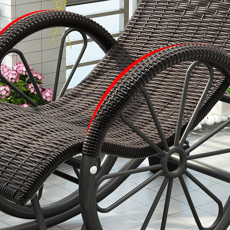 Modern Spindle Rattan Rocking Chair Metal Frame Wheel Handrail Design Rocker Chair Clearhalo 'Chairs & Seating' 'furn' 'furn_rocking_chairs' 'Furniture' 'Living Room Furniture' 'Rocking Chairs' 'rocking_chairs' 6013143