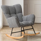 Contemporary Rocker Chair Color Block Tufted Cushions Fabric Living Room Rocker Chair