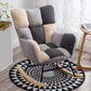 Contemporary Rocker Chair Color Block Tufted Cushions Fabric Living Room Rocker Chair