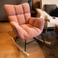Contemporary Rocker Chair Color Block Tufted Cushions Fabric Living Room Rocker Chair