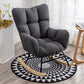 Contemporary Rocker Chair Color Block Tufted Cushions Fabric Living Room Rocker Chair