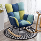 Contemporary Rocker Chair Color Block Tufted Cushions Fabric Living Room Rocker Chair