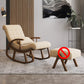 Mid Century Fabric Rocking Chair with Pillow Textured Rocker Chair for Living Room Beige Clearhalo 'Chairs & Seating' 'furn' 'furn_rocking_chairs' 'Furniture' 'Living Room Furniture' 'Rocking Chairs' 'rocking_chairs' 6013193