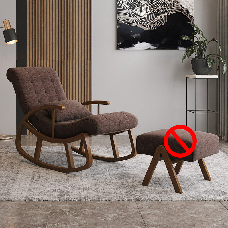 Mid Century Fabric Rocking Chair with Pillow Textured Rocker Chair for Living Room Red Clearhalo 'Chairs & Seating' 'furn' 'furn_rocking_chairs' 'Furniture' 'Living Room Furniture' 'Rocking Chairs' 'rocking_chairs' 6013195
