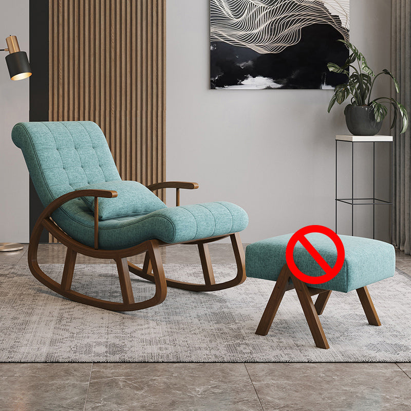 Mid Century Fabric Rocking Chair with Pillow Textured Rocker Chair for Living Room Green Clearhalo 'Chairs & Seating' 'furn' 'furn_rocking_chairs' 'Furniture' 'Living Room Furniture' 'Rocking Chairs' 'rocking_chairs' 6013197