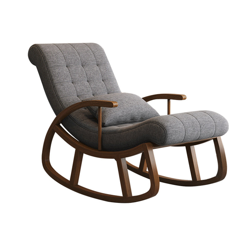Mid Century Fabric Rocking Chair with Pillow Textured Rocker Chair for Living Room Clearhalo 'Chairs & Seating' 'furn' 'furn_rocking_chairs' 'Furniture' 'Living Room Furniture' 'Rocking Chairs' 'rocking_chairs' 6013200