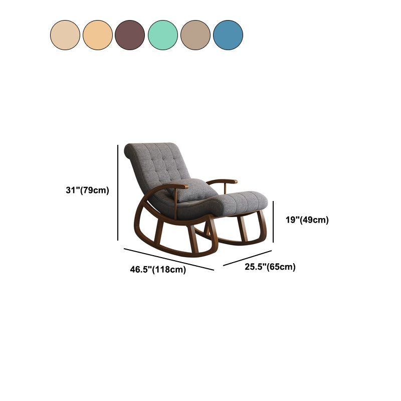 Mid Century Fabric Rocking Chair with Pillow Textured Rocker Chair for Living Room Clearhalo 'Chairs & Seating' 'furn' 'furn_rocking_chairs' 'Furniture' 'Living Room Furniture' 'Rocking Chairs' 'rocking_chairs' 6013205