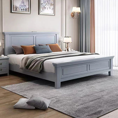 84,65 inch breed traditioneel paneelbed massief houten bedframe met hoofdeinde