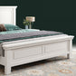 84.65 inch Wide Traditional Panel Bed Solid Wood Bed Frame with Headboard