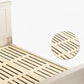 84.65 inch Wide Traditional Panel Bed Solid Wood Bed Frame with Headboard
